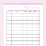 Client Book Template Editable - Pink