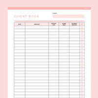 Client Book Template Editable - Red