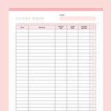 Client Book Template Editable - Red
