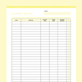 Client Book Template Editable - Yellow