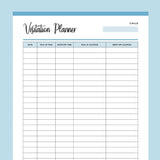 Co-Parenting Visitation Log and Planner Printable - Blue
