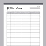 Co-Parenting Visitation Log and Planner Printable - Grey