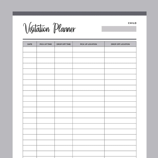 co-parenting-visitation-log-and-planner-printable-instant-download-pdf-a4-and-us-letter-plan-print-land for Free Printable Well Child Visit Template Co-Parenting Visitation Log and Planner Printable | Instant Download PDF | A4 and US Letter – Plan Print Land for Free Printable Well Child Visit Template
