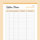 Co-Parenting Visitation Log and Planner Printable - Orange