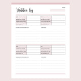 Co-Parenting Visitation Log and Planner Printable - Page 2