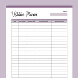 Co-Parenting Visitation Log and Planner Printable - Purple