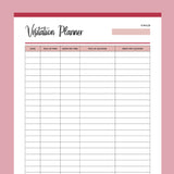 Co-Parenting Visitation Log and Planner Printable - Red