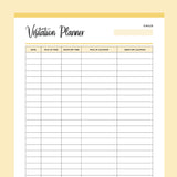 Co-Parenting Visitation Log and Planner Printable - Yellow