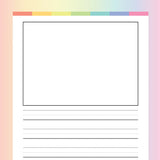 Colorful Draw and Write Paper - Rainbow