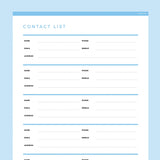 Contact List Template Editable - Dark Blue