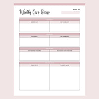 Printable Daily Caregiving Log Page 2