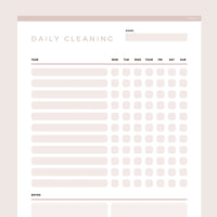 Daily Cleaning Checklist Editable - Brown