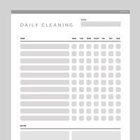 Daily Cleaning Checklist Editable - Grey
