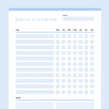 Daily Cleaning Checklist Editable - Light Blue