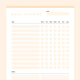 Daily Cleaning Checklist Editable - Orange
