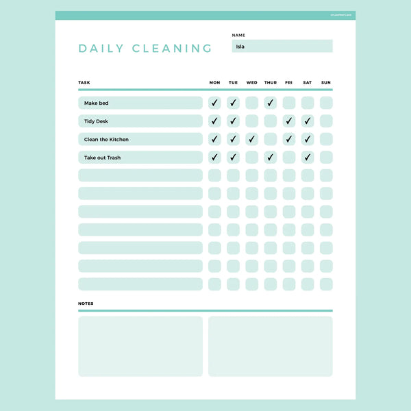 Daily Cleaning Checklist Editable