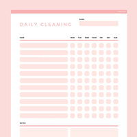 Daily Cleaning Checklist Editable - Red