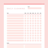 Daily Cleaning Checklist Editable - Red