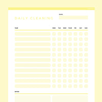 Daily Cleaning Checklist Editable - Yellow