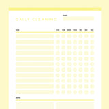 Daily Cleaning Checklist Editable - Yellow