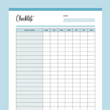 Daily Cleaning Checklist Printable - Blue
