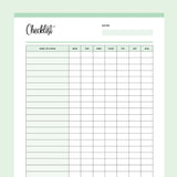 Daily Cleaning Checklist Printable - Green
