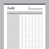 Daily Cleaning Checklist Printable - Grey