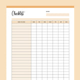 Daily Cleaning Checklist Printable - Orange