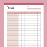 Daily Cleaning Checklist Printable - Red