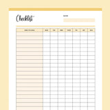 Daily Cleaning Checklist Printable - Yellow