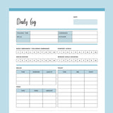 Daily Log For Dog Trainers Printable - Blue