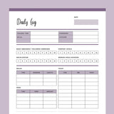 Daily Log For Dog Trainers Printable - Purple