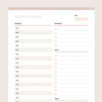 Daily Planner Template Editable - Brown