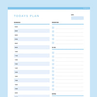 Daily Planner Template Editable - Dark Blue