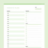 Daily Planner Template Editable - Green
