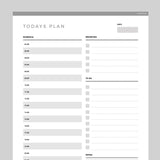 Daily Planner Template Editable - Grey