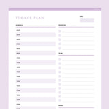 Daily Planner Template Editable - Lavendar