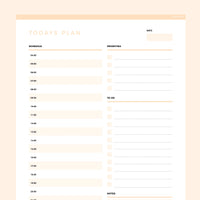 Daily Planner Template Editable - Orange