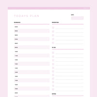 Daily Planner Template Editable - Pink