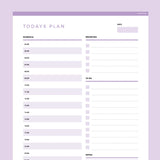 Daily Planner Template Editable - Purple