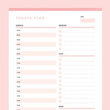 Daily Planner Template Editable - Red