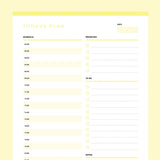 Daily Planner Template Editable - Yellow