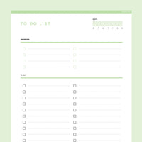Daily To Do List Editable - Green