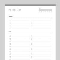Daily To Do List Editable - Grey