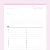 Daily To Do List Editable - Pink