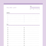 Daily To Do List Editable - Purple