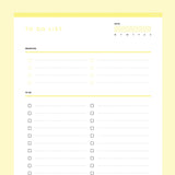 Daily To Do List Editable - Yellow