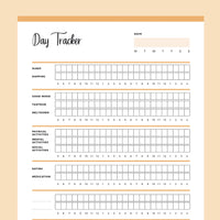 Daily Tracker for Special Needs Children Printable - Orange