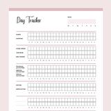 Daily Tracker for Special Needs Children Printable - Pink