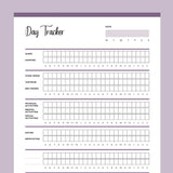 Daily Tracker for Special Needs Children Printable - Purple
